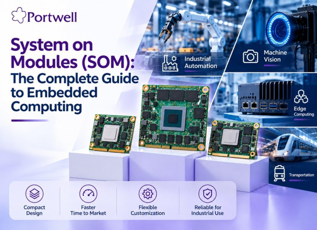Portwell System on Module (SOM) boards for embedded computing, industrial automation, machine vision, and edge computing applications